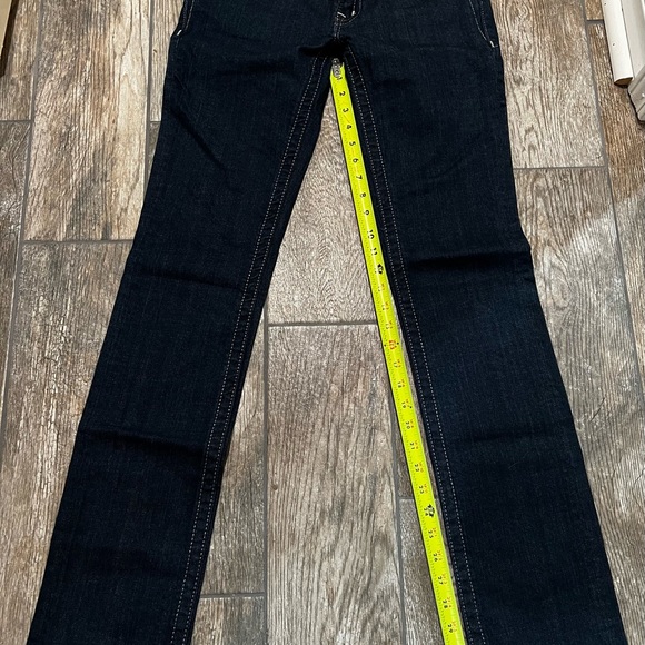 Miss Me Jeans Straight Embellished Fleur-De-Lis Dark Wash Size 27, never worn. - Picture 3 of 7